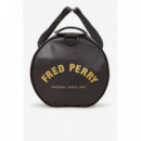 Bolsa Bolso FRED PERRY de Deporte Tonal Negro / Dorado