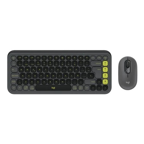 Teclado + Raton LOGITECH Pop Icon Wireless Black/green
