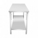 Mesa de Trabajo Inox Plegable con Estante LARRYHOUSE 100X60X80 Cm