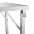 Mesa de Trabajo Inox Plegable con Estante  LARRYHOUSE 120X60X80 Cm