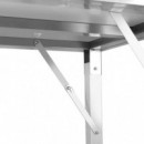 Mesa de Trabajo Inox Plegable con Estante  LARRYHOUSE 120X60X80 Cm