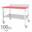 Mesa de Trabajo Inox con Placa de Corte LARRYHOUSE 100X60X80 Cm