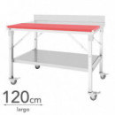 Mesa de Trabajo Inox con Placa de Corte LARRYHOUSE 120X60X80 Cm