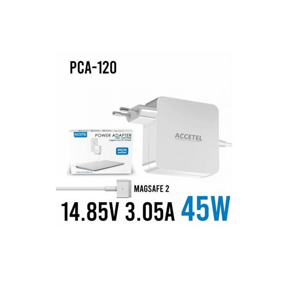 ACCETEL Cargador Compatible Appel Macbook 45W T 14.85V 3.05A PCA-120