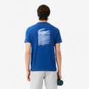Camiseta LACOSTE Azul Logo Espalda