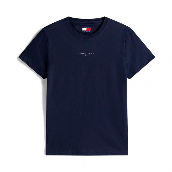 Camiseta de Cuello Redondo con Logo Lineal  TOMMY HILFIGER