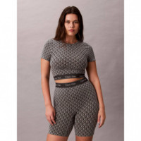 Mid Thigh Short Seamless Emblem Pale Liq  CALVIN KLEIN