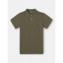 Polo Clasico Liso Verde Oscuro  SILBON