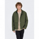 ONLY&SONS Chaquetas Hombre Abrigo Only & Sons Kosmo Olive Night