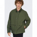 ONLY&SONS Chaquetas Hombre Abrigo Only & Sons Kosmo Olive Night