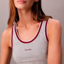 Camiseta de Tirantes con Ribete en Contraste y Logo Gráfico Acanalado  CALVIN KLEIN