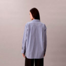 Camisa a Rayas de Popelín de Algodón  CALVIN KLEIN