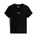 Camiseta de Punto con Logo y Corte Slim  TOMMY HILFIGER