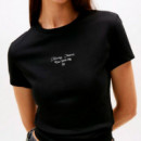 Camiseta de Punto con Logo y Corte Slim  TOMMY HILFIGER