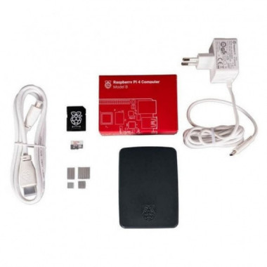 RASPBERRY Kit Pi 4 8GB + Carcasa + Cargador Negro Incluye Fuente Cable HDMI Microsd 32GB/4XDISIPADOR