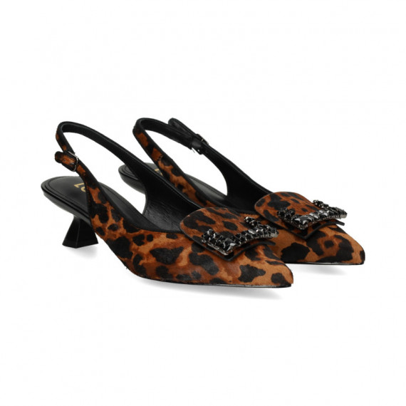 sin Talon Aplique Leopardo Negro  LODI