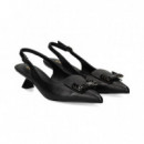 sin Talon Aplique Piel Negro  LODI