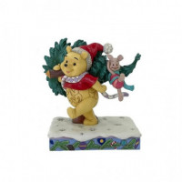 Figura Winnie The Pooh con Arbol de Navidad Disney  ENESCO