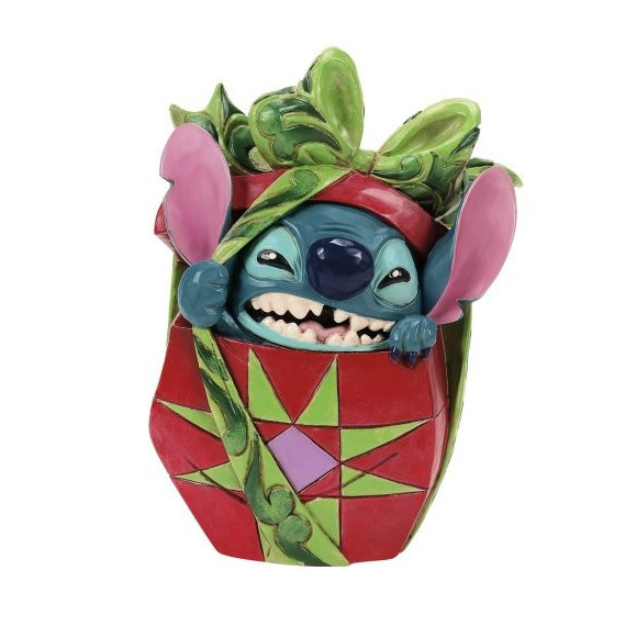 Figura Stitch Saliendo de Regalo de Navidad Disney  ENESCO