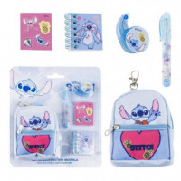 Set Papelería Stitch Mini Mochila Llavero  CERDÁ