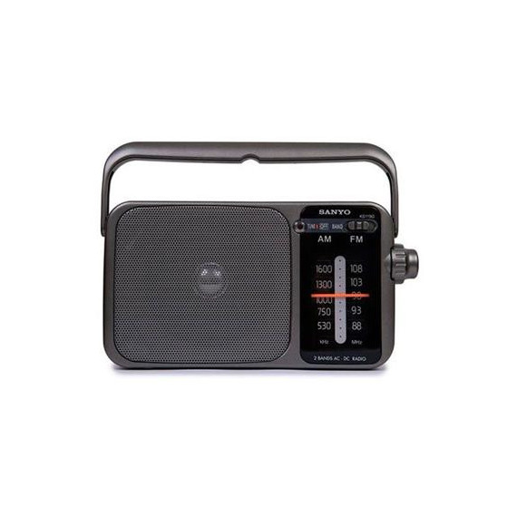 SANYO Radio Analogica con Altavoz Am/fm  KS115G Gris Pila y Corriente