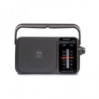 SANYO Radio Analogica con Altavoz Am/fm  KS115G Gris Pila y Corriente