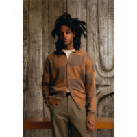 Jerséis y Sudaderas Cardigan POMPEII Checked Dark Chocolate