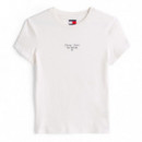 Camiseta de Punto con Logo y Corte Slim  TOMMY HILFIGER