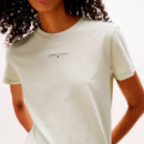 Camiseta de Cuello Redondo con Logo Lineal  TOMMY HILFIGER