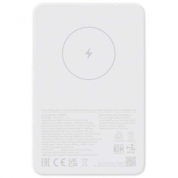 XIAOMI Powerbank Magnetic 5.000MAH 20W con Magsafe