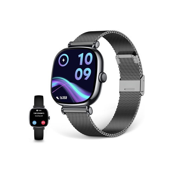 KSIX Reloj Smartwatch Iria Negro Monitor de Sueño, Llamadas.notificaciones,ritmo Cardiaco,oximetro