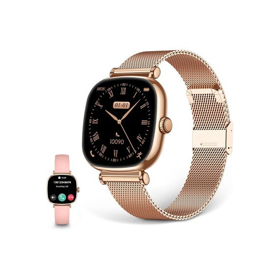 KSIX Reloj Smartwatch Iria Rosa Monitor de Sueño, Llamadas.notificaciones,ritmo Cardiaco,oximetro