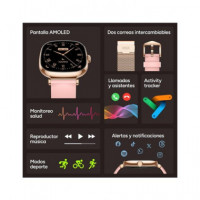 KSIX Reloj Smartwatch Iria Rosa Monitor de Sueño, Llamadas.notificaciones,ritmo Cardiaco,oximetro