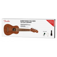Ukelele FENDER Seaside Soprano Natural Pack Funda,