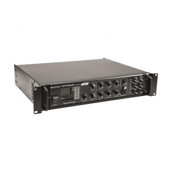 Amplificador OMNITRONIC 100V 120 W 6 Zonas 2 Mic +