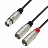 Cable ADAM HALL Xlr Hembra a Dos Xlr Machos 1 Metr