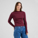 Camisa Mujer Camiseta DEDICATED Ryd Rib Fig Red