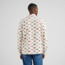 Camisas Camisa DEDICATED Rute Flannel Trout And Waves Oat White Rainy Day