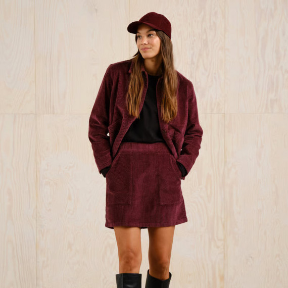 Faldas Falda DEDICATED Majorna de Pana Fig Red