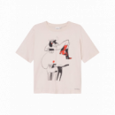 Camisa Mujer Camiseta DEDICATED Vadstena Star Boots Oat White