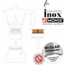 Cafetera Inducción 3 Tazas Inox MONIX