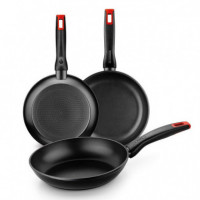 Juego de Sartenes 3 Pcs de 18-22-26 Cm Cherry MONIX