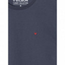 Camisetas Hombre Camiseta SILBON Minilogo Azul