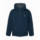 Chaquetas Hombre Abrigo SILBON Tecnico Reversible Capucha Gris Marino