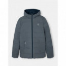 Chaquetas Hombre Abrigo SILBON Tecnico Reversible Capucha Gris Marino