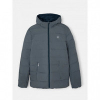 Chaquetas Hombre Abrigo SILBON Tecnico Reversible Capucha Gris Marino