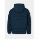 Chaquetas Hombre Abrigo SILBON Tecnico Reversible Capucha Gris Marino