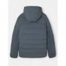 Chaquetas Hombre Abrigo SILBON Tecnico Reversible Capucha Gris Marino