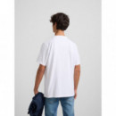 Camisetas Hombre Camiseta SILBON Media Raqueta Blanca