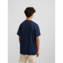 Camisetas Hombre Camiseta SILBON Media Raqueta Azul Marino